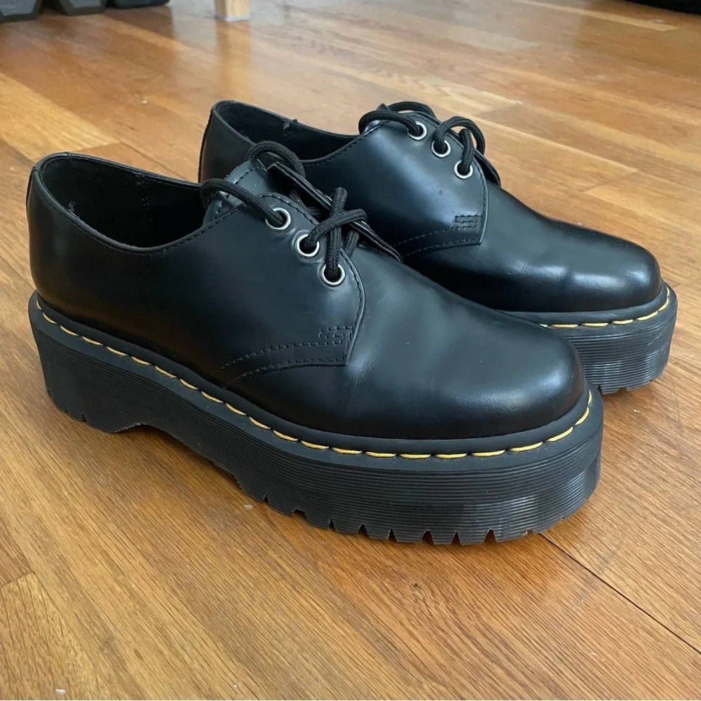 Dr Martins 1461 Quad Platform Oxfords EU38 / US7 Black - Picture 1 of 7